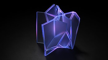 Abstract, glowing glass, geometric shape HD wallpaper