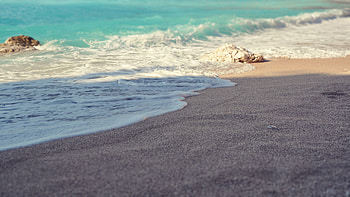 Nature, Sea, Beach, Sand, Rock, Shore, Bank, Macro, Stone, Grains, Wave, Krupinka HD wallpaper