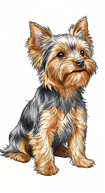 Charming Yorkshire Terrier for Your , dog, pet, illustration, cute HD phone wallpaper