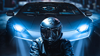 Scifi Biker Lamborghini , biker, scifi, lamborghini, cars HD wallpaper