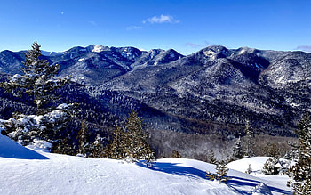 Noonmark Mountain Keene, NY Adirondack Park, trees, winter, usa, snow, sky HD wallpaper
