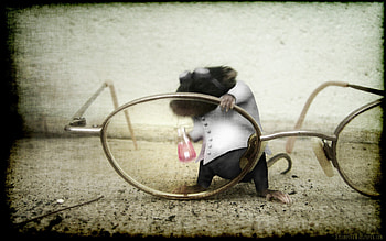 Rat doctor, glasses, cg, abstract, 3d HD wallpaper