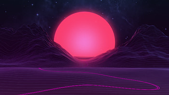 Neon Sunset by AxiomDesign Neon Sunset by AxiomDesign HD wallpaper
