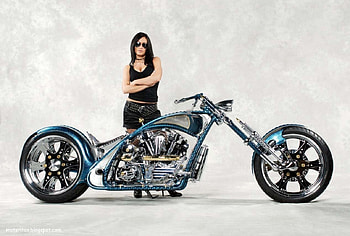 Chopper, bike, model, custom, gold accents HD wallpaper