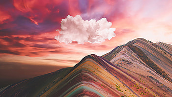 Clouds Over Vinicunca Rainbow Mountain , clouds, mountains, nature HD wallpaper