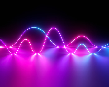 Neon waves, reflection, Huawei Mediapad M6, stock HD wallpaper