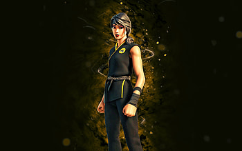Keri Commander, , yellow neon lights, Fortnite Battle Royale, Fortnite characters, Keri Commander Skin, Fortnite, Keri Commander Fortnite HD wallpaper