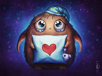 Fantasy, Hearts, Night HD wallpaper
