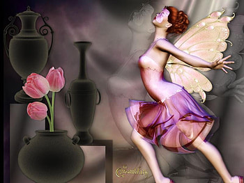 Fairy, fairy, rose, abstract, mask, vases, fantasy HD wallpaper