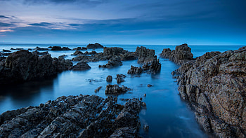 Sea Rocks Evening View , sea, rocks, nature HD wallpaper