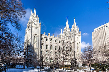 Salt Lake Temple, Temple Square, Salt Lake City, Historic gate HD wallpaper