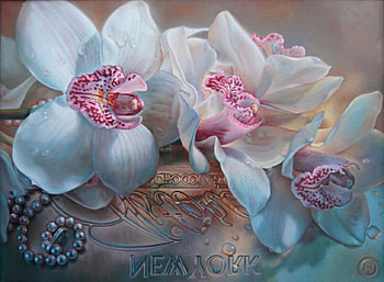 Orchids, art, cool, nature, flowers, paintings HD wallpaper
