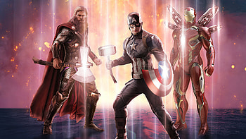 Captain America Thor Iron Man Avengers End Game , avengers-endgame, thor, captain-america, iron-man, superheroes, artist, artwork, digital-art, behance HD wallpaper