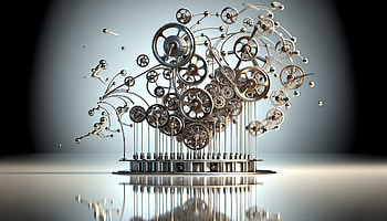 Abstract 3D Gear Tree, gears, machine, Abstract, artistic, 3D HD wallpaper