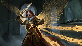 Holy Chains, fantasy, angel warrior HD wallpaper