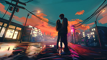 Stay With Me , love, couple, artist, artwork, digital-art, artstation HD wallpaper