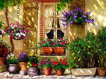 Spring house, cozy, art, freshness, house, beautiful, flowers, spring, home HD wallpaper