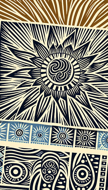 Sunny Tribal Art , sunshine, pattern, design, illustration, Abstract HD phone wallpaper