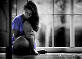 On the window, sad, girl, window, alone HD wallpaper