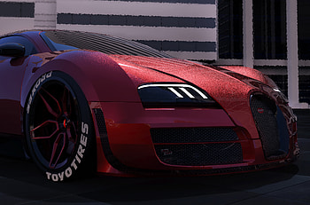 Deadpool Inspired Bugatti, bugatti-veyron, cars, deadpool HD wallpaper