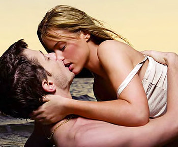 amor, beso, suavemente, man, love, kiss, woman, sunset HD wallpaper