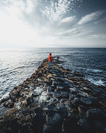Nature, Stones, Sea, Waves, Coast, Silhouette HD phone wallpaper