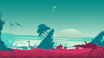 No Mans Sky Vector Landscape , no-mans-sky, games, 2018-games, landscape, vector, artist, artwork, digital-art, deviantart HD wallpaper