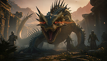 Basilisk Dominion —, Dragon, Monster HD wallpaper