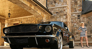 Mustang lady, Model, Classic, Ford, Babe HD wallpaper
