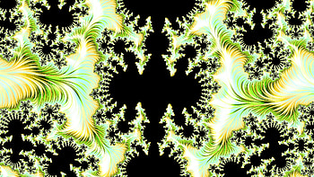 Fractal Art for your - Vivid Green and Yellow on Black, green, CGI, pattern, psychedelic, trippy, Abstract, fractal, abstract green HD wallpaper