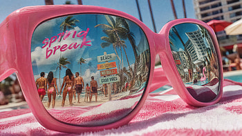 Spring Break — Sunglass Beach Vibes, Sunglasses, Palm Tree, Towel HD wallpaper
