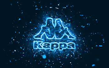 Kappa blue logo, , blue neon lights, creative, blue abstract background, Kappa logo, brands, Kappa HD wallpaper