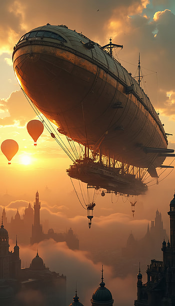 Skyward Adventure, fantasy, steampunk, adventure, cityscape, fantasy adventure HD phone wallpaper