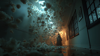 corridor, white, flower HD wallpaper