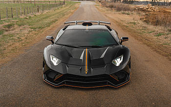 Lamborghini Aventador S, front view, exterior, black Aventador S, Aventador tuning, Italian supercars, Lamborghini HD wallpaper