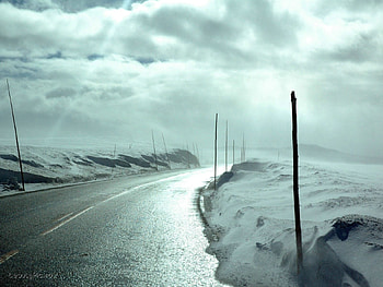 Landscape, Winter, Sky, Roads HD wallpaper