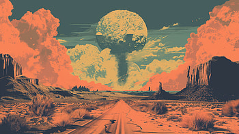 Dreamy Duotone Desert Road -, duotone, desert, road, nuclear explosion, desert landscape HD wallpaper