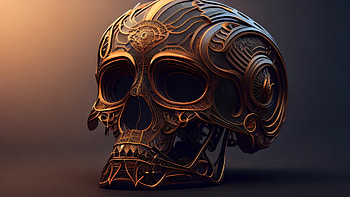 Skull, AI Art, skull HD wallpaper