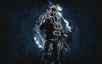 Flores, Rainbow Six Siege, blue stone background, Flores Rainbow Six, Tom Clancys Rainbow Six, Tom Clancys characters, Flores character HD wallpaper