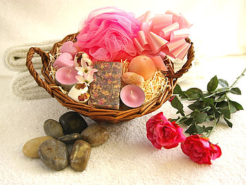 still life for Domestic Goddess (Patsy), basket, still life, flowers, roses HD wallpaper