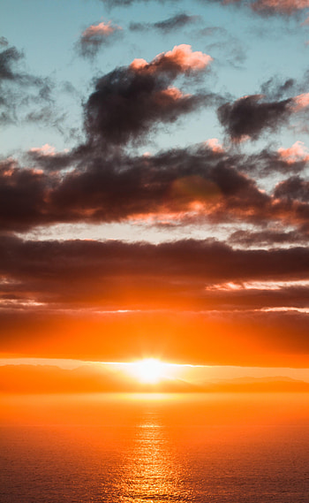 Nature, Sunset, Sea, Sun, Glare HD phone wallpaper