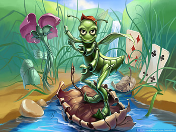 Surfing Locust, poker, surfing, cartoon, locust, digital art, little, 3d, green, , card HD wallpaper