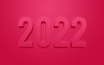 Pink 2022 3D background, 2022 New Year, Happy New Year 2022, Pink background, 2022 concepts, 2022 background, 2022 3D art, New 2022 Year HD wallpaper