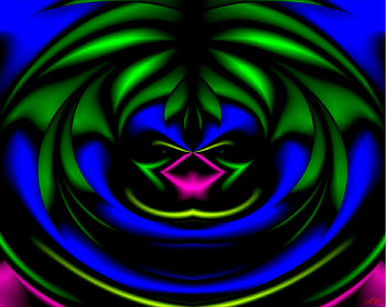 SMILE 2, blue, smile, monster, computer art, mind teaser, 3d, abstract, cg, green HD wallpaper