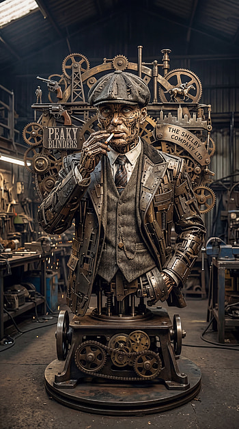 Shelby Clockwork Tommy Shelby Forge Peaky Gears The Shelby Company, steampunk, sculpture HD phone wallpaper