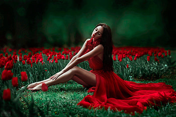 ღ, Flowers, Beautiful, Girl, Dress, Model HD wallpaper