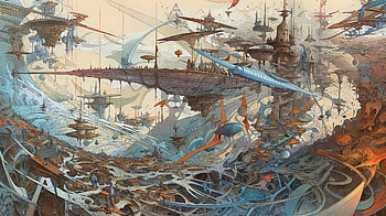 Skybound Realms: A Fantasy City in Splendor, fantasy, city, fantasy city HD wallpaper