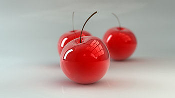 Cherry, 3D, Three HD wallpaper