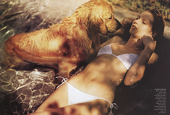 13, model, pet, babe and dog, people and animals HD wallpaper