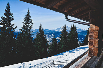 Winter, Nature, Trees, Mountains, Window HD wallpaper